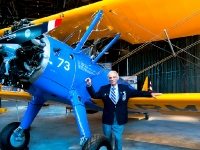 Lieutenant Colonel Herbert Carter, Tuskegee Airman, with PT-17