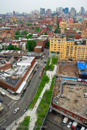 NYC, High Line, Public Park and Gardens on an old elevated rail bed.