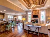 Kitchen and living space of a model home