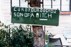 Yard sign, Bensonhurst, Brooklyn, New York, 1983