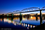 Walnut Street Bridge, Chattanooga, Tennessee at dusk