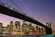 Historic Image, Brooklyn Bridge at dusk 2001, New York City