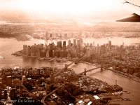 New York City skyline from airplane