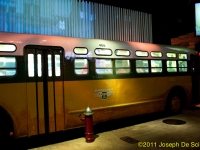 Replica display of a city bus at the Rosa Parks Museum and Library, Montgomery, AL,