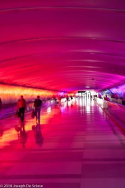 Detroit International Airport in the McNamara Terminal, lighted tunnel
