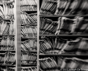 The chaos of the doctor's file room.