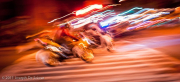 Motorcycles buzzing New York at night, photograph Joseph De Sciose