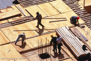 Construction site, New York City, "Measure Twice, Cut Once"