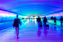 Detroit Airport, terminal transfer tunnel, photograph Joseph De Sciose