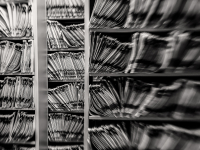 The chaos of the doctor's file room.